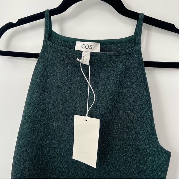 COS | Dresses | Not For Sale Cos Knitted Bodycon Mini Dress Metallic Green  Square Neck Dress | Poshmark